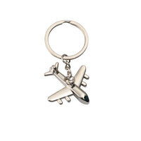 1 x Brand New ODETOJOY Silver Metal Airplane Keychain with Stainless Steel Line Airplane Keychain - RRP €6.95