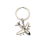 1 x Brand New Airplane key ring in silver metal with stainless steel line - ODETOJOY - RRP €6.95