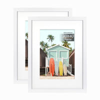 1 x RAW Customer Returns kennethan picture frame white 30x40cm set of 2 - with passepartout 21x30 cm A4 , photo frame with acrylic glass for hanging - RRP €21.99