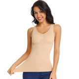 1 x RAW Customer Returns Joyshaper women s undershirt seamless figure-shaping undershirts shaping camisole comfort shapewear tank tops shirt tummy control top shaping bra shirt body shaper shirt cami padded tank top beige L - RRP €19.15