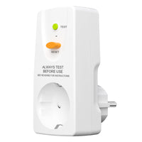 1 x RAW Customer Returns PRCD personal protection socket with switch and cover, DI socket, FI circuit breaker 230V 16A, IP54 outdoor area, 10mA protective contact tripping residual current, personal protection plug, white - RRP €17.99