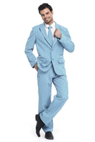 1 x RAW Customer Returns U LOOK UGLY TODAY Men s Suit Party Christmas Costume Fashionable Regular Cut Festive Suits Party Suits Solid Color Light Blue XXL - RRP €49.99