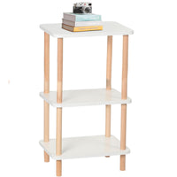 1 x Brand New TAZZOR 3 Tier Side Table High Wood 40x40x53cm Bedside Table in the Bedroom Space Saving Side Table with Storage Space Coffee Table Sofa Table for Living Room Bedroom Balcony Office, White - RRP €30.0