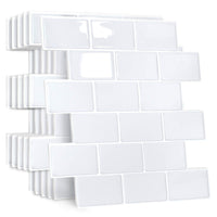 1 x RAW Customer Returns Yoillione Upgrade Thicker 3D Tile Stickers for Bathroom Kitchen, Adhesive Tiles Vinyl Tiles Self-Adhesive Tile Film, White PVC Metro Tiles Self-Adhesive Tile Decoration, Pack of 10 - RRP €47.99