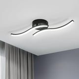 1 x RAW Customer Returns Goeco Modern LED Ceiling Light, 12W 1300LM Living Room Lamp Black, 2 Bulbs, LED Ceiling Lamp Indoor Acrylic Ceiling Lighting 6500K Cold White Light for Bedroom, Living Room, Hallway, Kitchen - RRP €24.98