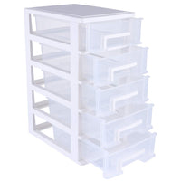 1 x RAW Customer Returns Toyvian 5 Drawer Storage Box with Transparent Drawers, Art and Craft Organization - RRP €20.4