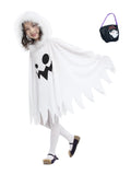 1 x RAW Customer Returns White Ghost Halloween Costume for Children with White Pumpkin Bag 4-6 years - RRP €16.72