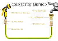 1 x RAW Customer Returns 4 piece hose connector set, brass garden hose connector kit, 1 hose quick connector 1 2 inch, 1 water stop connection, 1 tap connector adapter, 1 hose coupling for hose extension - RRP €14.99