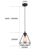 1 x RAW Customer Returns Vintage Pendant Light Hanging Lamp Cage Hanging Lamp, E27 Lamp Socket Type, Retro Lampshade Light for Kitchen, Bar, Living Room - RRP €18.98