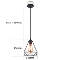 1 x RAW Customer Returns Vintage Pendant Light Hanging Lamp Cage Hanging Lamp, E27 Lamp Socket Type, Retro Lampshade Light for Kitchen, Bar, Living Room - RRP €18.99