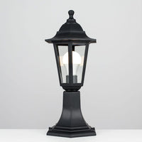 1 x RAW Customer Returns CGC Black Short Large Outdoor Post Bollard Traditional Vintage Garden Lamp Black Short Post Light  - RRP €20.4