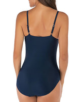 1 x RAW Customer Returns SYKT women s swimsuit tummy control one-piece sports swimsuits for women swimwear push up, navy blue, S - RRP €36.64