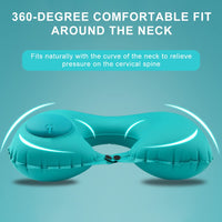 13 x Brand New Travel Pillow, Inflatable Neck Pillow, Inflatable U Shape Pillow, Travel Neck Pillow with Pressing Inflation Pump, with Storage Bag, Eye Masks, Ear Plugs, for Rest, Airplane, Car, Office - RRP €117.78