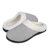 1 x Brand New IceUnicorn Women s Slippers Winter Slippers Faux Fur Slippers Comfortable Flat Memory Foam Slippers F.Grey, 38 39EU  - RRP €51.6