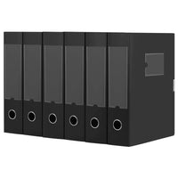 1 x RAW Customer Returns DONGLI A4 archive box black, 6 pieces archive box with 7.5 cm wide spine, A4 collection box office folder with spine label for office - RRP €29.2