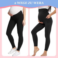 1 x RAW Customer Returns TNNZEET Maternity Leggings Women s Opaque Pregnancy Leggings Long with Pockets for Yoga Black Navy Blue, S  - RRP €26.21