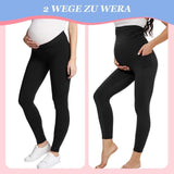 1 x RAW Customer Returns TNNZEET Maternity Leggings Women s Opaque Pregnancy Leggings Long with Pockets for Yoga Black Navy Blue, S  - RRP €26.21