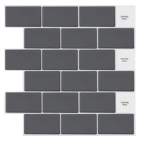 1 x RAW Customer Returns WoStick 10-piece dark grey tile sticker kitchen back wall tiles adhesive tiles tile film 3d self-adhesive kitchen bathroom 30.5 x 30.5 cm  - RRP €38.88