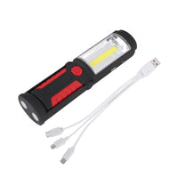 1 x RAW Customer Returns 2 in 1 COB LED Work Light, 3W Rechargeable LED Work Light, 2200mAh LED Flashlights with Magnetic Base and Hook for Automotive Repair, Camping, DIY Red  - RRP €24.0