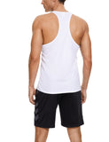 1 x RAW Customer Returns Men s Bodybuilding Gym Workout Y-Back Sleeveless Tank Top, White US Size , L - RRP €24.0