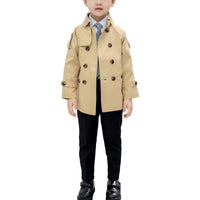 1 x RAW Customer Returns amropi Children s Trench Coat Elegant Coat with Belt Lightweight Double Breasted Jacket Khaki, 2-3 years - RRP €34.99