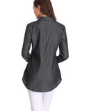 1 x RAW Customer Returns Fuinloth Women s Blouses and Shirts Elegant V-Neck Shirts Casual Long Sleeve Button Down Blouse Black L - RRP €27.99