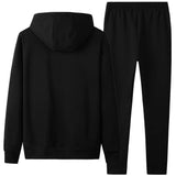 1 x RAW Customer Returns amropi tracksuit men s jogging suit hoodie sports suit sweat jacket and sports trousers black, XXL  - RRP €49.99