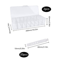 1 x Brand New MAX COOK Pack of 2 Cable Storage Box Cable Organizer Box with Lid and 20 Cable Ties 8 Compartments Clear Plastic Cable Storage Box for Worktop Organizer - RRP €19.75