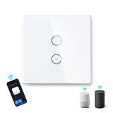 1 x RAW Customer Returns Aigostar WiFi Light Switch 2 Gang 1 Way, Smart Switch Compatible with Alexa Google Home, Smart Wall Switch with AigoSmart App and Timer Function Voice Control - RRP €16.99