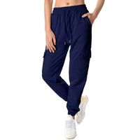 1 x RAW Customer Returns CMTOP Women s Sports Pants Cotton Sweatpants with Drawstring Pockets Long Elastic Breathable Training Pants for Casual Sport Fitness Jogger Navy, S  - RRP €20.26