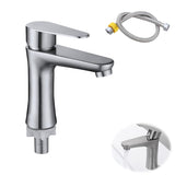 1 x RAW Customer Returns DAJASD Small fitting guest toilet, stainless steel guest toilet faucet, single-hand bathroom wash basin faucet with connection hose, beautiful design, for guest toilet, bathroom only cold water - RRP €20.99