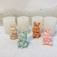 1 x RAW Customer Returns Pack of 4 Easter rabbit silicone molds, candles, silicone mold, casting mold, rabbit candle molds, silicone Easter bunny silicone mold for candle making, soap mold, chocolate cake decoration - RRP €19.15