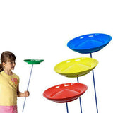 1 x RAW Customer Returns Laluky Spinning Plate with Wooden Sticks, Circus Performance Spinning Plates, Complete Juggling Set, Juggling Skills Turntable Set for Boys Girls Colorful  - RRP €27.22