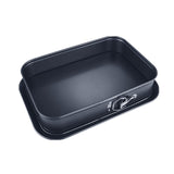 1 x RAW Customer Returns Rectangle Springform Baking Pan Non-Stick Cake Pan, 39 28 cm Living Baking Pans, Black Non-Stick Coating, Easy to Use and Easy to Clean, Suitable for Baking at Home Black  - RRP €24.19