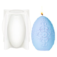 1 x Brand New Humtudeit Easter Egg Silicone Mold Candle, 3D Embossed Egg Candles Silicone Molds, Silicone Easter Egg Handmade Candle Mold DIY Easter Molds for Cake Decoration, Soap, Easter Gifts Mirrorized Egg Mold  - RRP €8.09