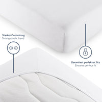 1 x RAW Customer Returns Blumtal Basics fitted sheet 180x200cm jersey - fitted sheet 180x200cm 100 cotton - Oeko-TEX certified fitted sheet 180x200cm - mattress cover 180x200cm - duvet cover - sheet - white - RRP €17.14