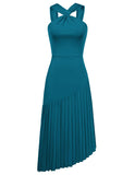 1 x RAW Customer Returns GRACE KARIN Women s Halter Neck Flared Hem Party Dress, Blue Green, 42 - RRP €38.89