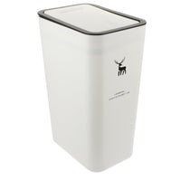 1 x RAW Customer Returns Alipis Slim Trash Can Plastic Trash Can 10 L Garbage Bin with Pressure Lid for Kitchen Bathroom Living Room Office White - RRP €25.59