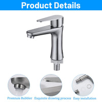 1 x RAW Customer Returns DAJASD Small fitting guest toilet, stainless steel guest toilet faucet, single-hand bathroom wash basin faucet with connection hose, beautiful design, for guest toilet, bathroom only cold water - RRP €20.16