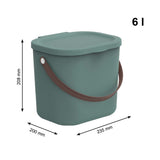 1 x RAW Customer Returns Rotho Albula storage container with lid 6L storage system storage box with handle made of recycled plastic storage BPA-free dark green  - RRP €13.29