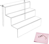 1 x RAW Customer Returns Combination of Life 30.5x21.6x22.2cm transparent acrylic exhibitor with 3 levels display acrylic staircase 3 steps - RRP €14.99