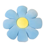 1 x RAW Customer Returns Floral Daisy Cushion Cute Seat Cushion Plush Chair Cushion Home Decor for Girls Women Reading Bedroom TV Blue, 55cm  - RRP €20.89