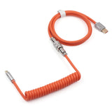 1 x RAW Customer Returns EPOMAKER Puff Aviator Coiled USB, Type C Detachable Mechanical Gaming Keyboard Cable for Mac Win Gamers, Suitable for RT100 TH68 PRO TH80 PRO TH96 TH80 SE CIDOO V65. etc Puff Orange  - RRP €17.99