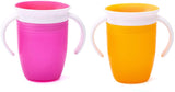 2 x RAW Customer Returns Longsing 2 Pack Baby 360 Silicone Leak-Proof Drinking Cups for Training Your Baby to Drink Water Orange and Rose  - RRP €31.96