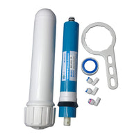 1 x RAW Customer Returns HUINING Reverse Osmosis Membrane Housing Kit with 1 4 Quick Connect, Check Valve, Water Hose, Wrench, Complete Set for Household Water Filter System 75GPD Blue White - RRP €36.97