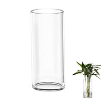 1 x RAW Customer Returns TSKDKIT Glass Flower Vase Modern Cylinder Vase, Handmade Crystal Vases 35cm High, Candle Holder Glass Flower Plant Container for Home Office Decor, Glass Table Decoration, Birthday Gift - RRP €28.99