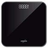 1 x RAW Customer Returns EUROPAPA Bathroom Scale with Transparent LED Indicator and Step-on, 180 kg 400 lb, Digital People Scale for Weight and BMI, Black - RRP €25.99