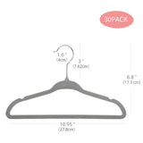 1 x RAW Customer Returns ManGotree Velvet Baby Hangers, Toddler Kids Hangers with Swivel Hook, Notched Shoulder Design for Children and Kids Clothes 30 Pack, Gray  - RRP €21.66