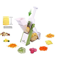 1 x RAW Customer Returns ONCE FOR ALL vegetable cutter with collecting basin, vegetable slicer ideal as a French fry cutter potato cutter, onion cutter, cucumber slicer - dicer, julienner - multi-cutter Green - RRP €38.16