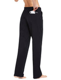 1 x RAW Customer Returns BALEAF Women s Thermal Jogging Bottoms Cotton Yoga Pants with Pockets Straight Leg Trousers Sweatpants Leisure Trousers Long Wide Leg Straight Trousers Black L - RRP €34.14